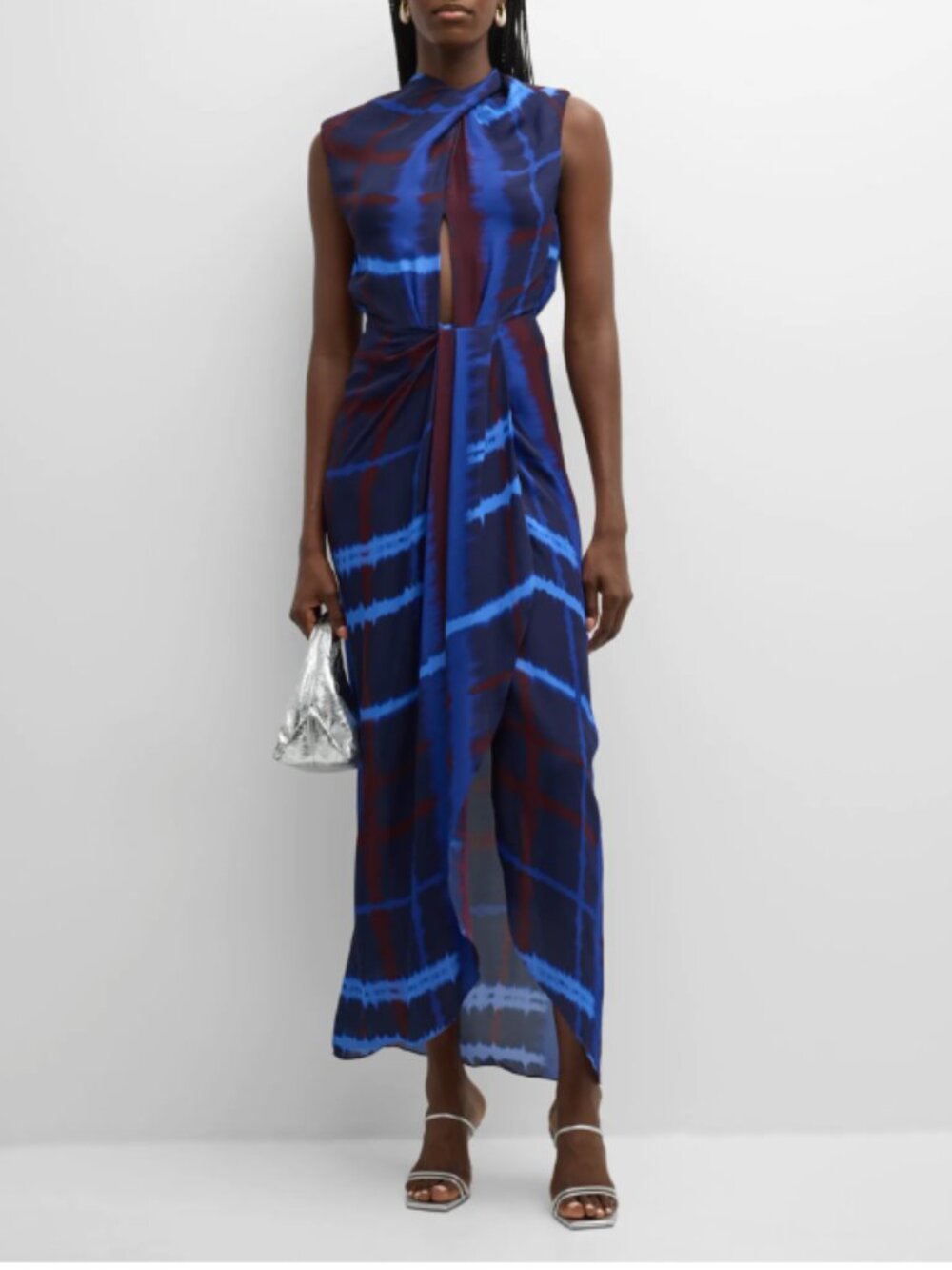 Johanna Ortiz — Vistas Maxi Dress | Size 4 | Tartan Cobalt Win